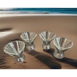 4 Dragon Glassware Martini Cocktail Glass Clear Hourglass Double Wall Insulated